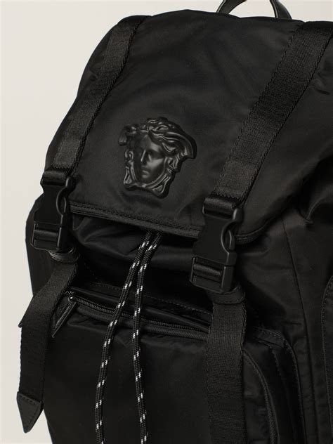 versace black back pack|versace nylon backpack.